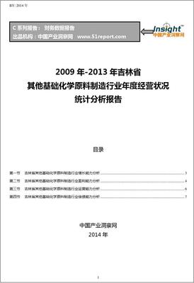 2009-2013年吉林省其他基础化学原料制造行业经营状况分析年报